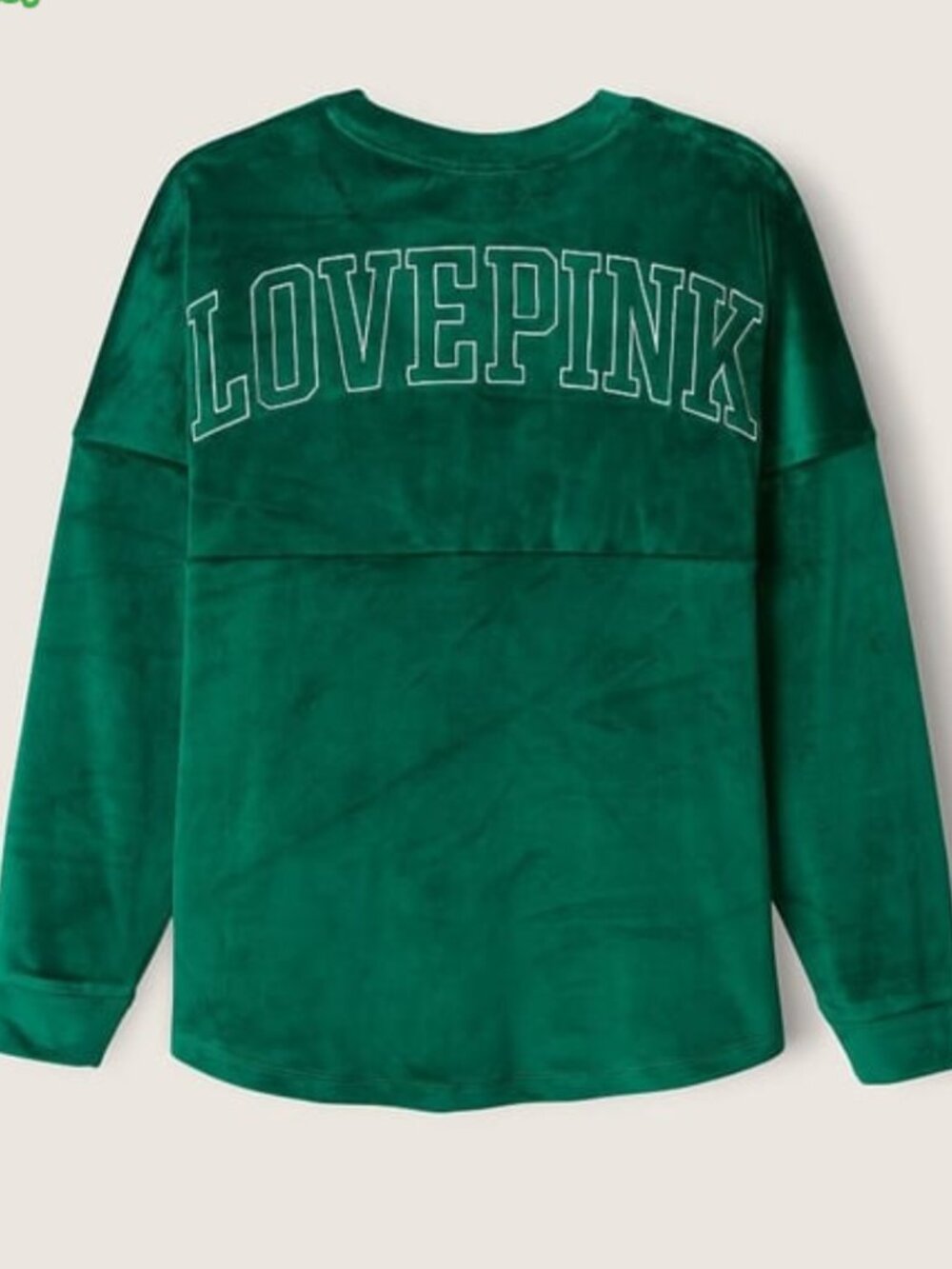 Victoria's Secret LOVEPINK Varsity Top Sweatshirt Sz Medium Velour Lounge Cozy